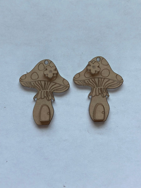 3D mushroom earrings