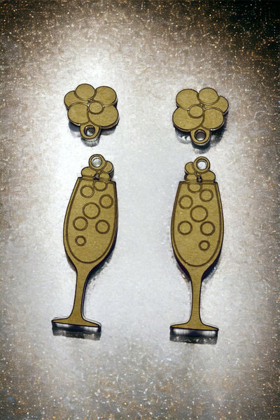 2 piece Bubbly champagne earrings