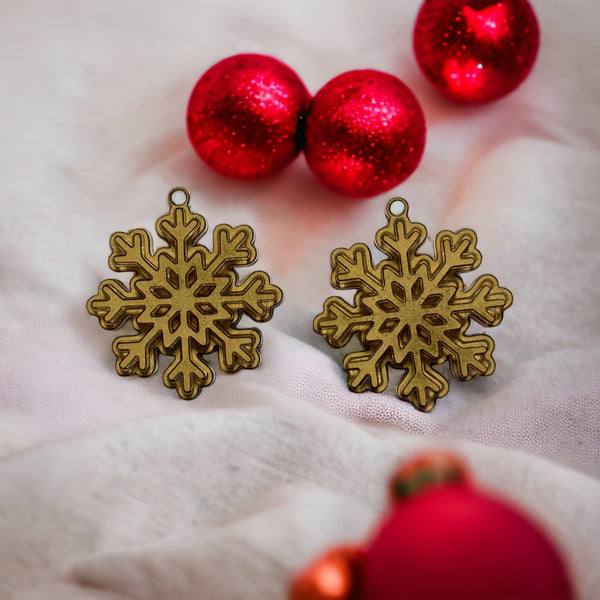 3D snowflake earrings