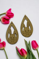 Cutout bunny teardrop earrings