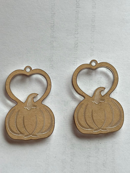 Heart pumpkin dangle earrings