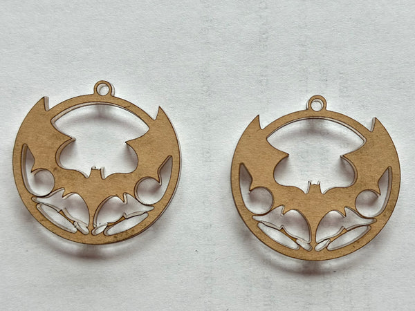 Circle bat cutout earrings