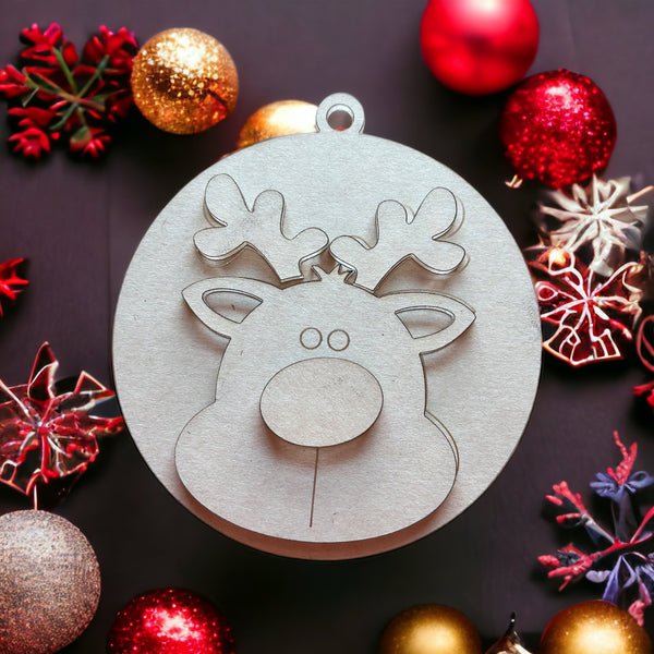 3D reindeer ornament