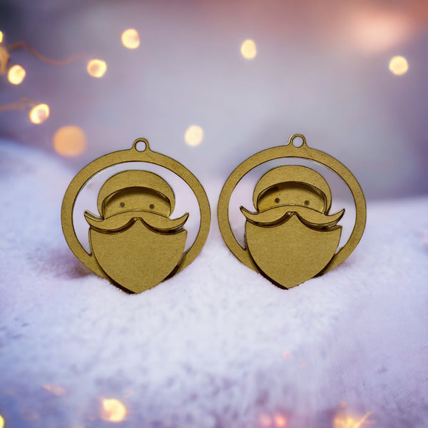 3D Santa in circle earrings