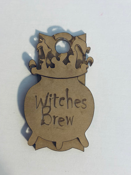 3D witches brew cup tag