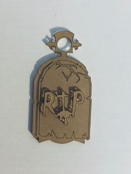 RIP headstone cup tag
