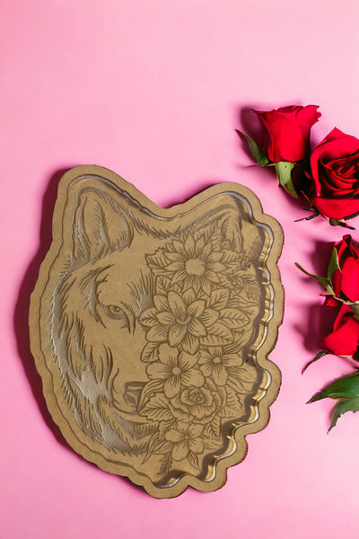 6” floral wolf tray