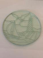 4” nautical stained glass coaster