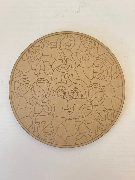 4” Stained glass monkey coaster