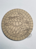 Turtle stained glass coaster
