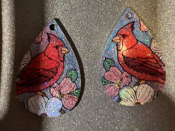 Flower cardinal earring