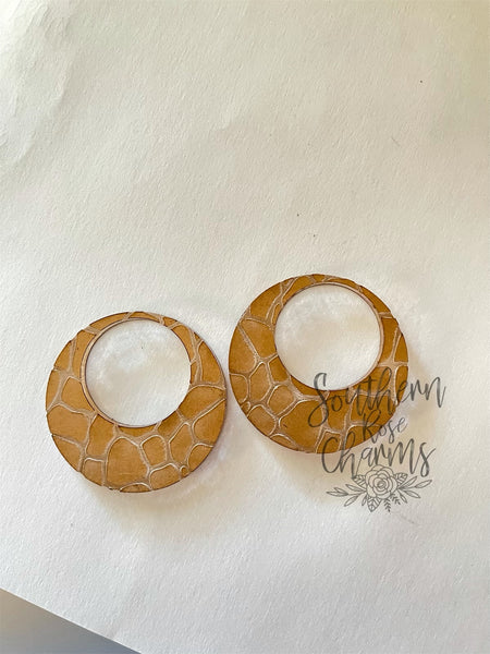 Circle snake skin earrings