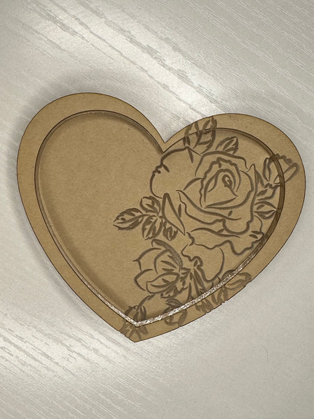 Rose heart trinket tray