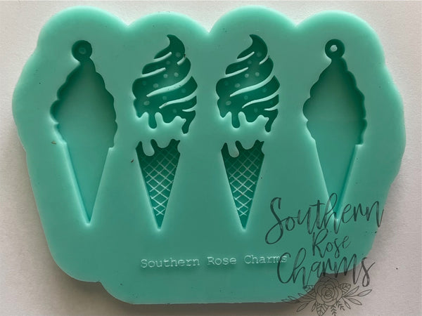 3D ice cream earrings