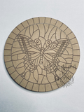 Butterfly stained glass coaster