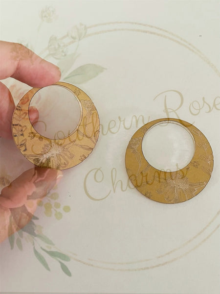Circle floral earring
