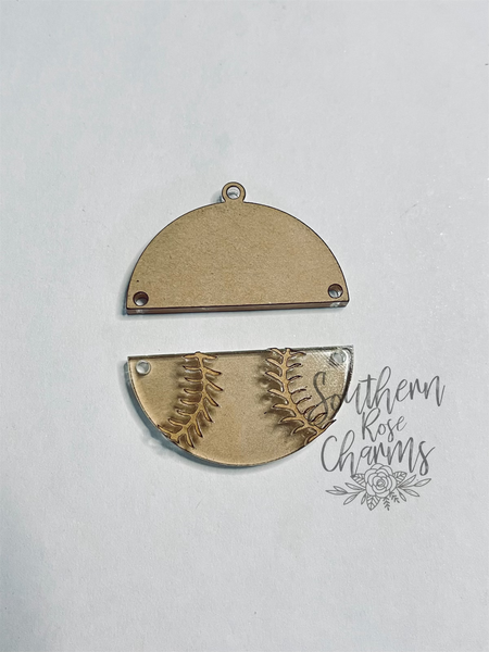 2 piece Softball/baseball 3D earrings