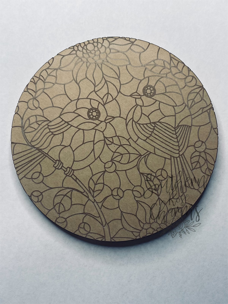 Double bird on brand stained glass coaster mold