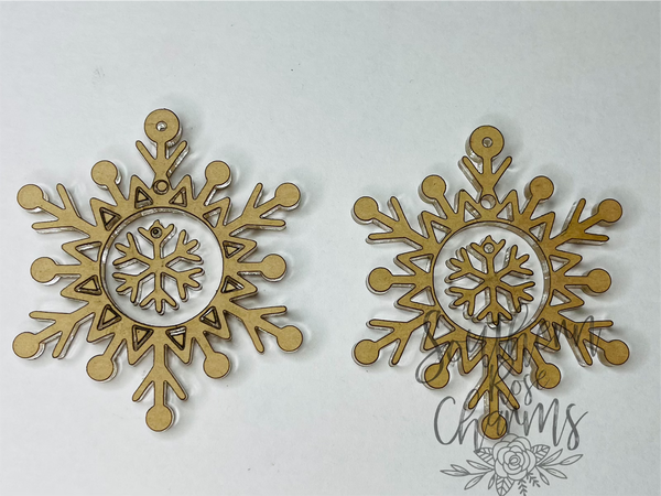 2 piece Snowflake floating earring