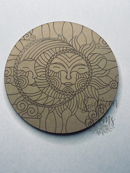 Sun and moon stained glass coaster mold